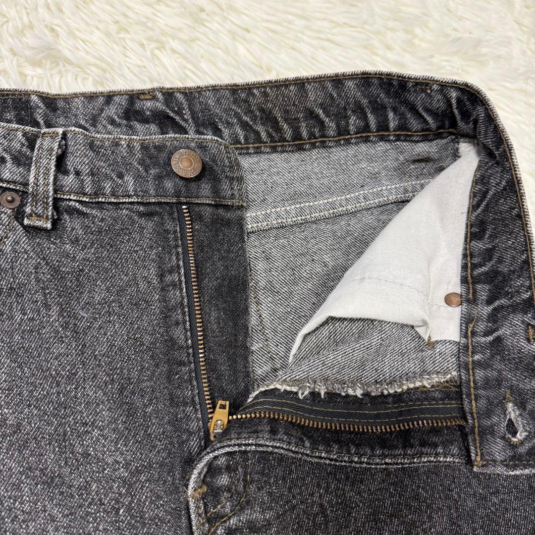 USA製✨リーバイス 505 先染めブラック 赤文字 ハチナナ ナイロンフット