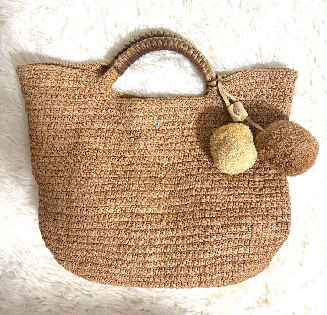 ⭐︎ヘレンカミンスキー⭐︎ ラフィア カゴバッグ チャーム付 かごバッグ