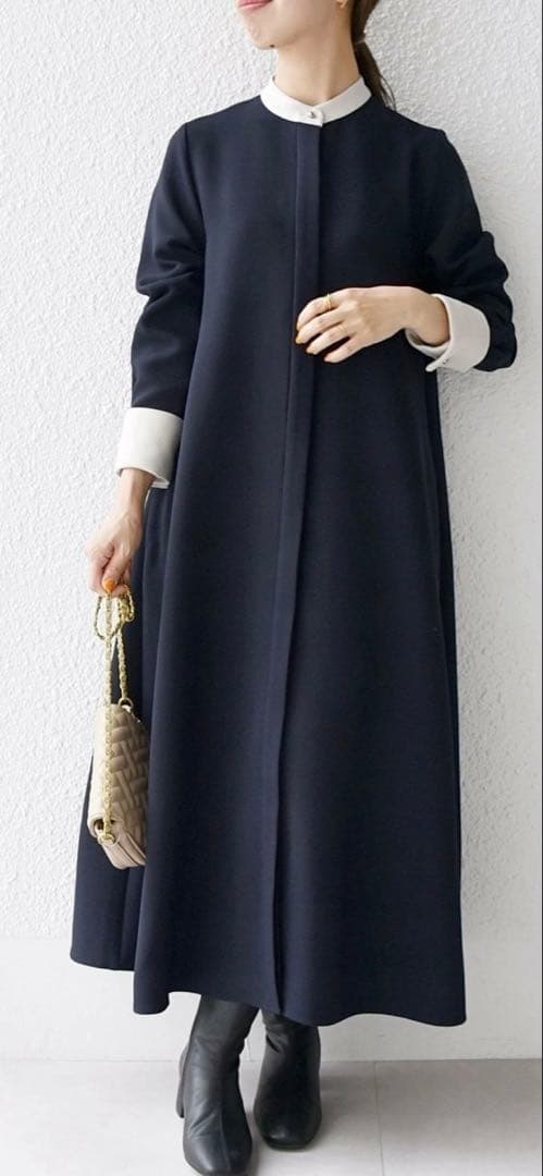 SHIPS any: ダブルクロス ヨークカラー ワンピース　セレモニー