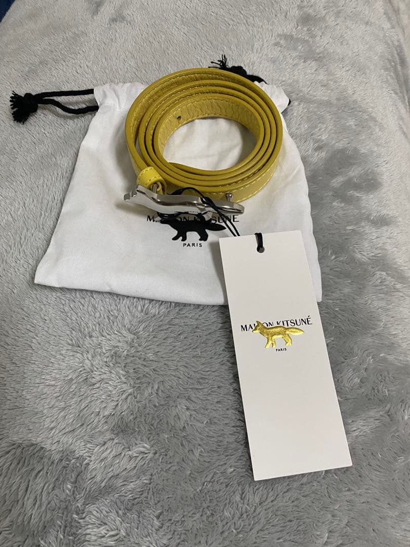 【新品未使用】MAISON KITSUNÉ イエローレザーベルト