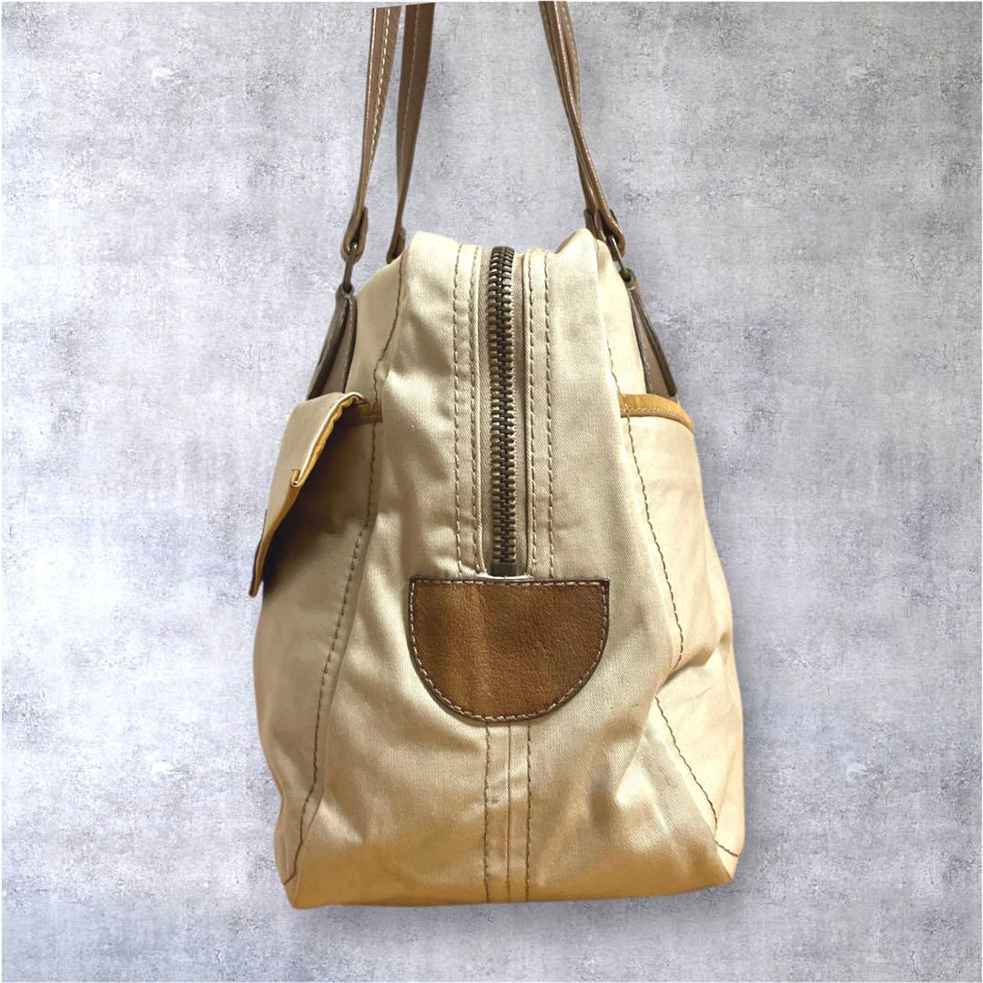 ミュウミュウ ヴィンテージ ボストン型 トートバッグ ショルダーバッグ ベージュ