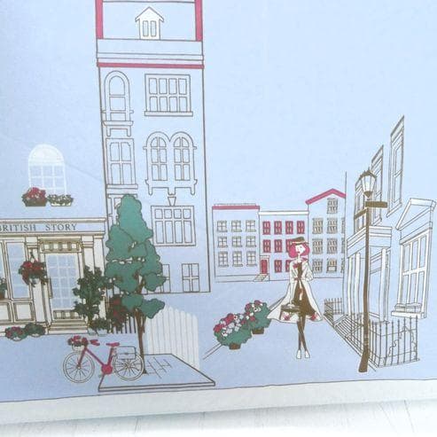 DAKS ダックス 晴雨兼用傘 折りたたみ傘 日傘 カラフル街並み サックス