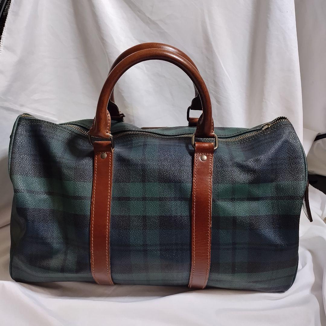 ポロラルフローレン　チェック柄ボストンバッグ　レトロ　RALPH LAUREN