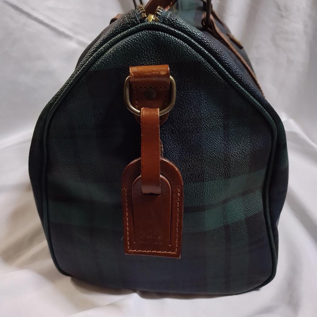 ポロラルフローレン　チェック柄ボストンバッグ　レトロ　RALPH LAUREN