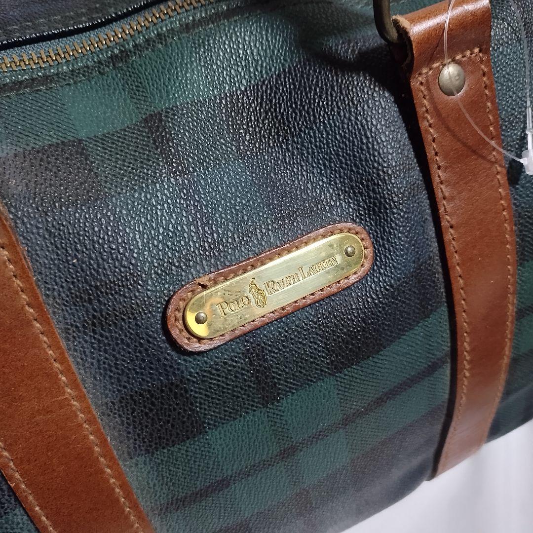 ポロラルフローレン　チェック柄ボストンバッグ　レトロ　RALPH LAUREN