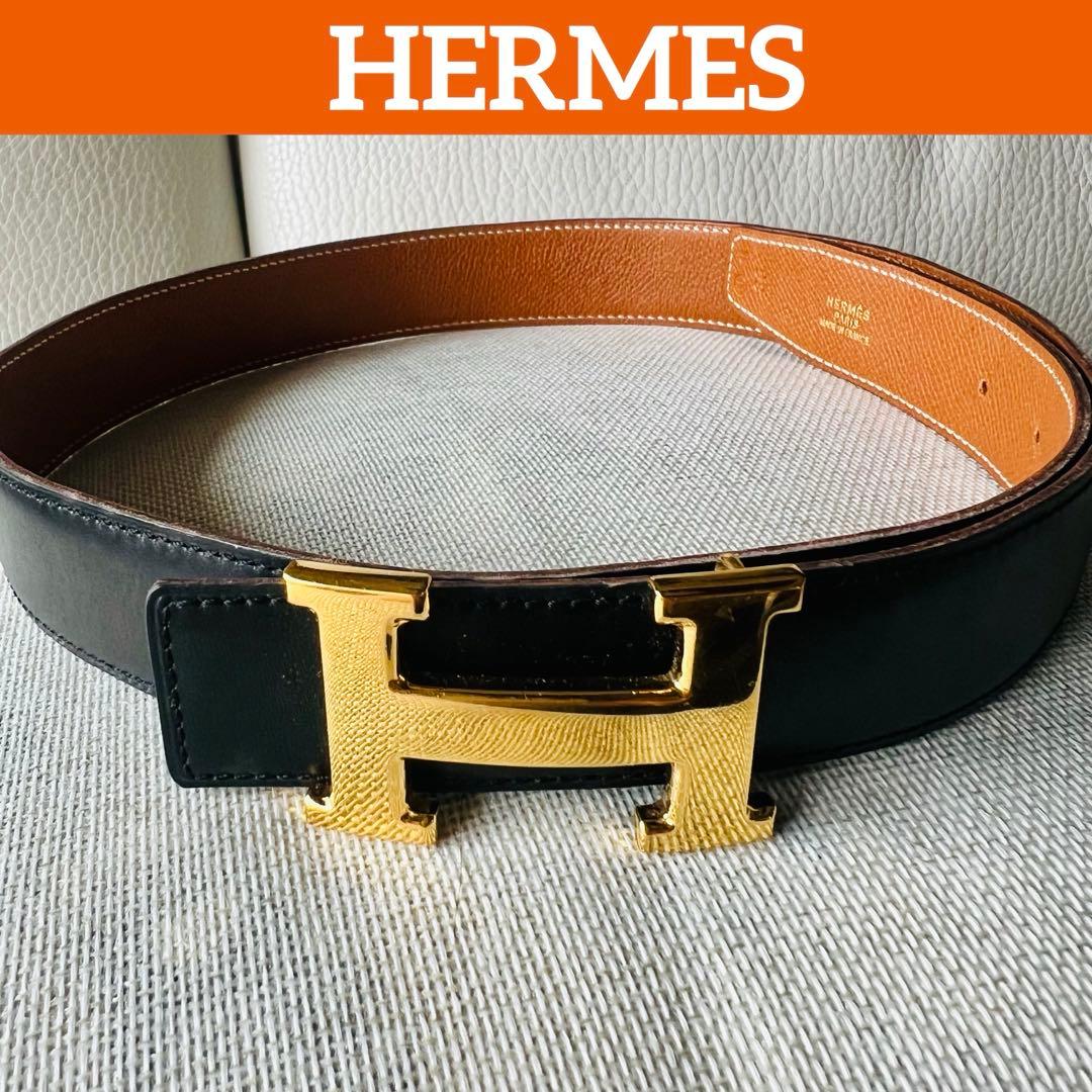 ⭐️美品❗️Vintageエルメス HERMES 91年 レザーベルト リバーシブル