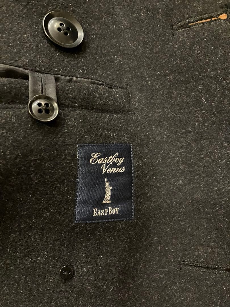 EAST BOY Venus アンゴラ混ピーコート9号 チャコールグレー