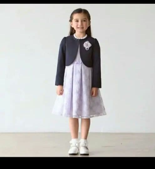 フォーマル 130 コサージュ付き キッズワンピース ボレロ