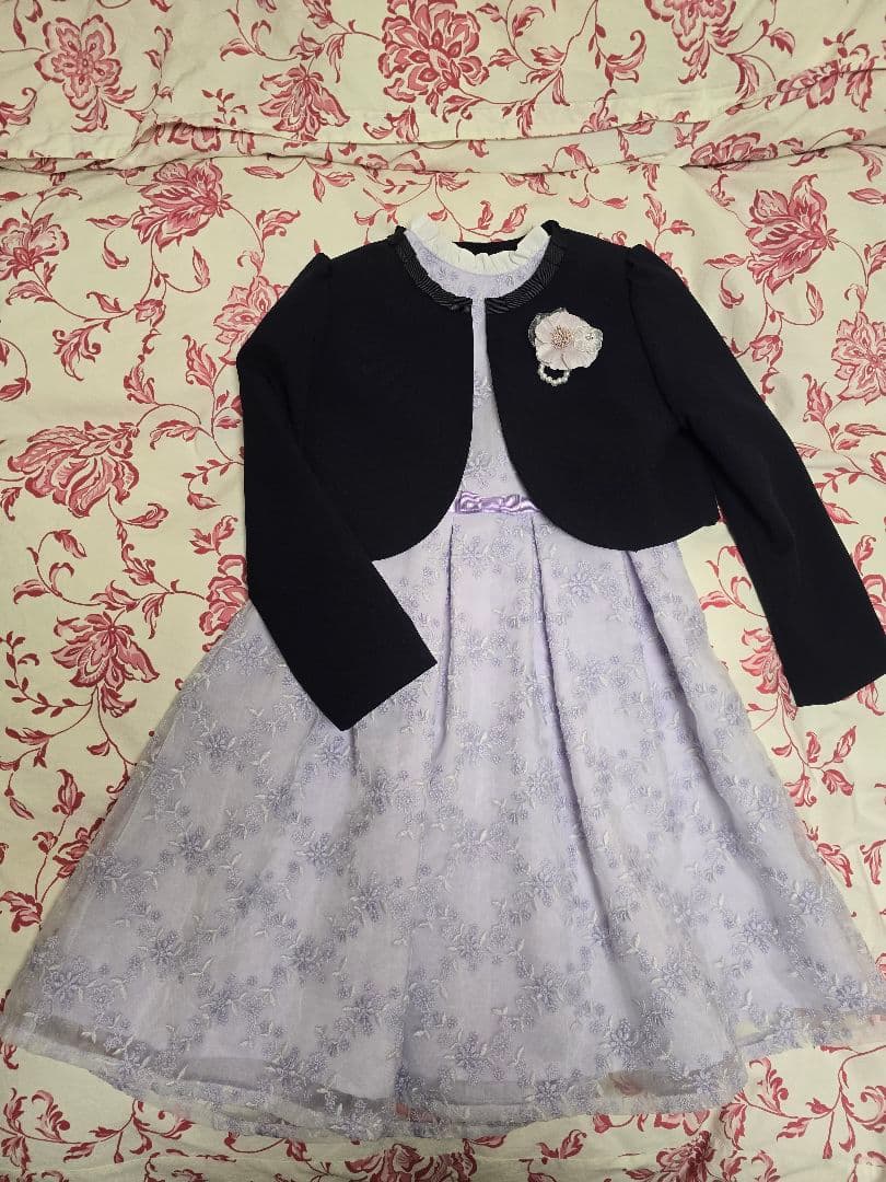 フォーマル 130 コサージュ付き キッズワンピース ボレロ