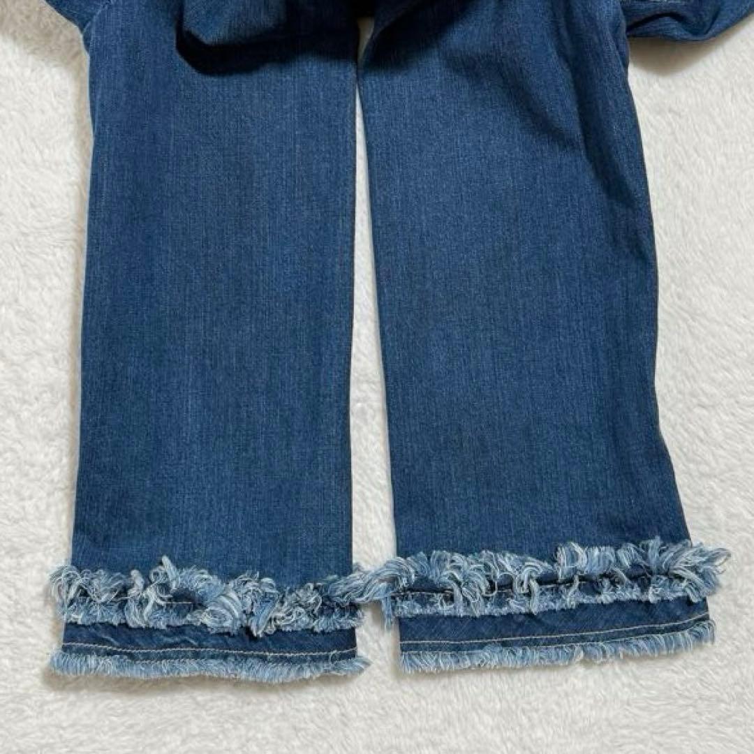 エムズグレイシー ノーカラー デニム ジャケット フリンジ 2024年