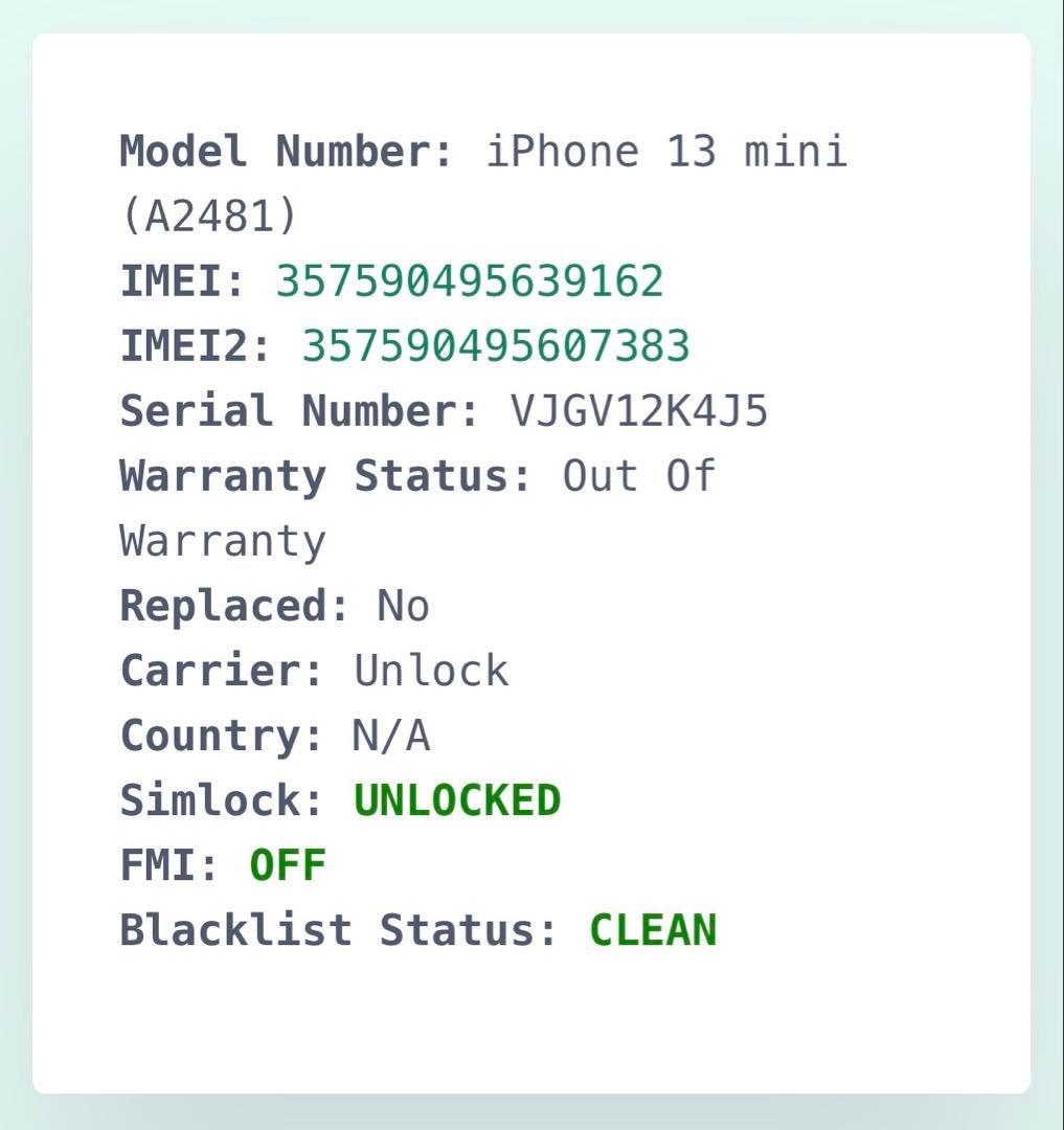【超美品】iPhone 13 mini 512GB SIMフリー ホワイト