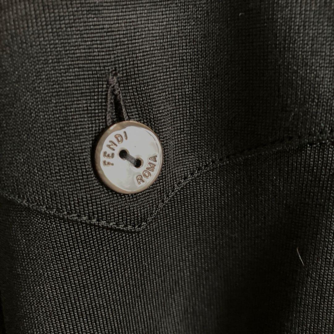 FENDIブラック 長袖シルクシャツ フェンディ