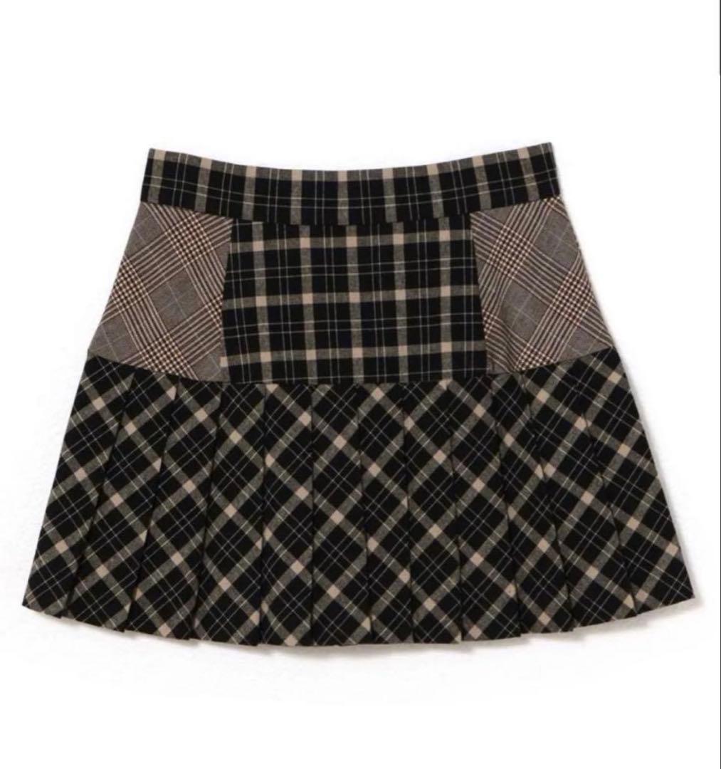 スカート andmary Coco check pleats skirt M