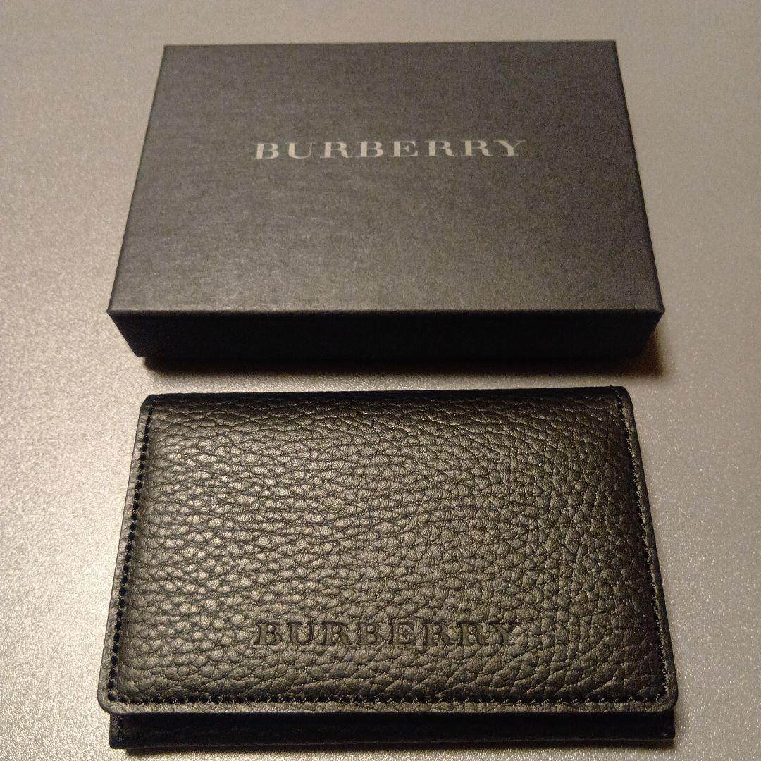 新品未使用！BURBERRY バーバリー 黒 レザー 名刺入れ