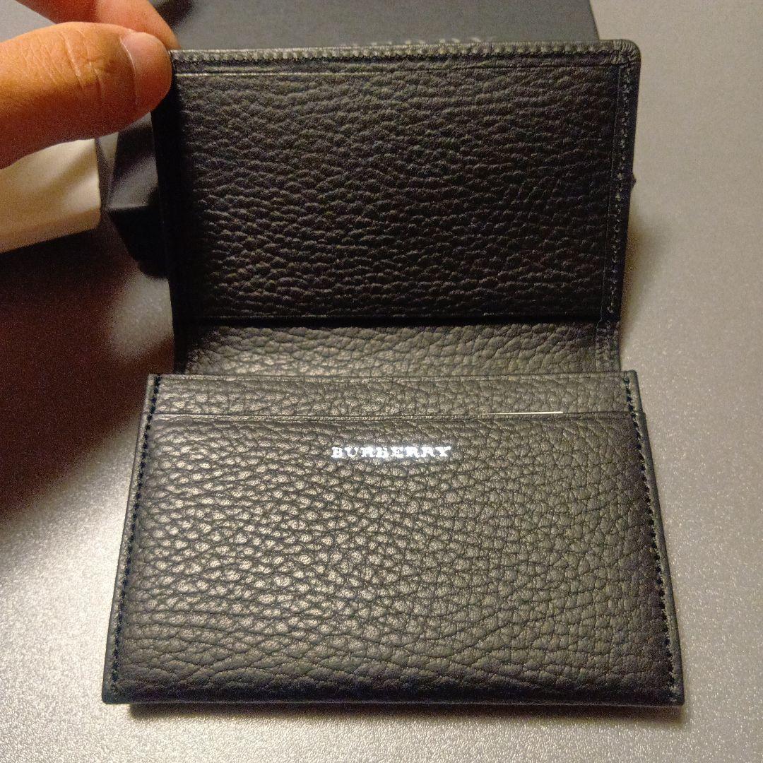 新品未使用！BURBERRY バーバリー 黒 レザー 名刺入れ