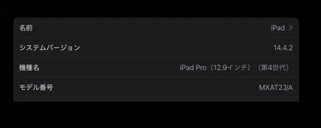 iPad Pro 12.9インチ 第4世代 256GB　MXAT2J/A
