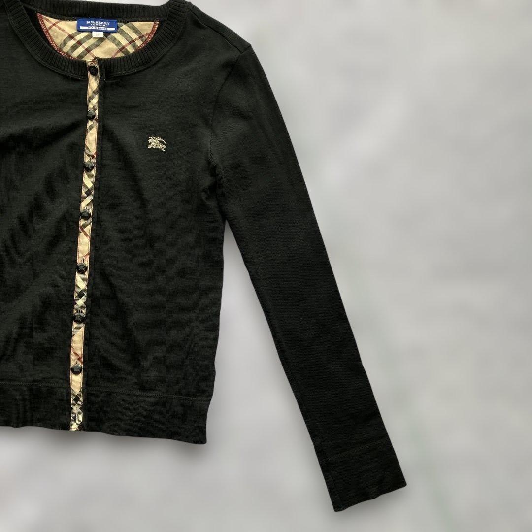 BURBERRY BLUE LABEL ブラックカーディガン 38 ノバチェック