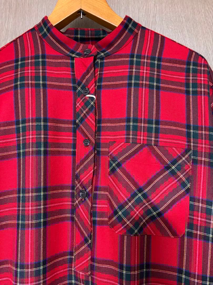 サラウェアsarah wear未使用タグ付ウール赤レッドチェックワンピース日本製