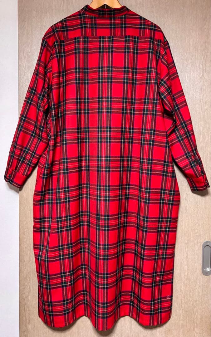 サラウェアsarah wear未使用タグ付ウール赤レッドチェックワンピース日本製