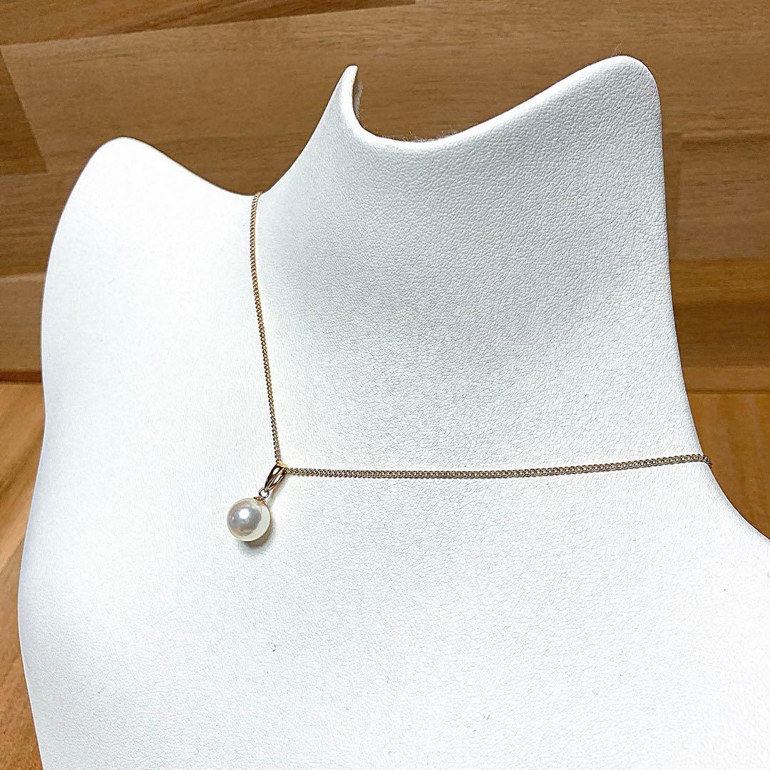 【新品・百貨店商品／総本店】2176天女級8.5-9.0㍉アコヤ真珠K18トップ