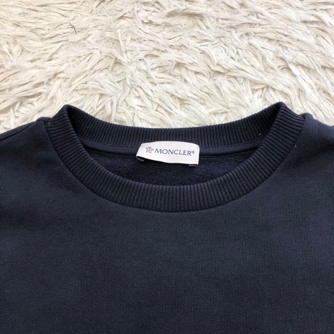 美品✨モンクレール　スウェット　デカロゴ刺繍　ラバーロゴ　ネイビー 12A