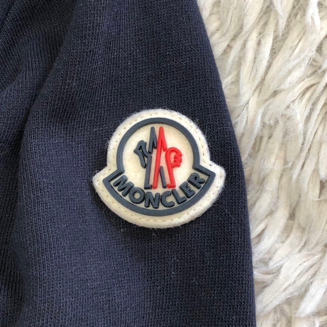 美品✨モンクレール　スウェット　デカロゴ刺繍　ラバーロゴ　ネイビー 12A