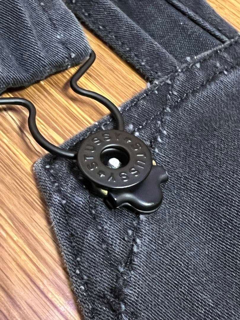 Stussy ブラックデニムオーバーオール