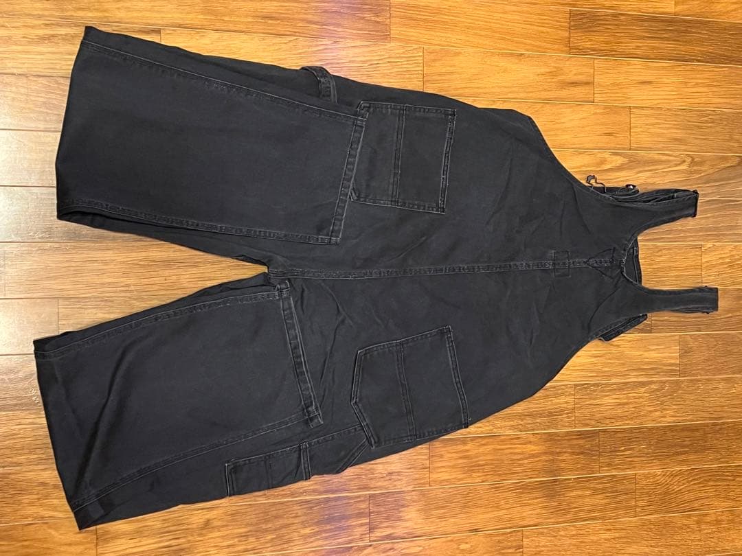 Stussy ブラックデニムオーバーオール