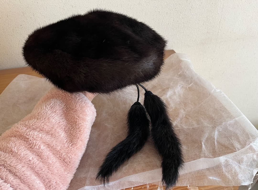 銀座購入✨ヴィンテージ　ミンクファー　クラシックお帽子　年代物