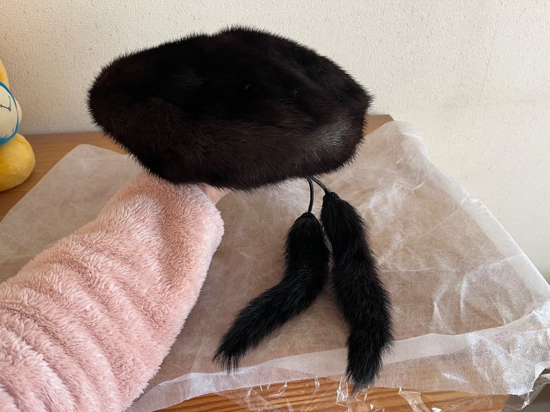 銀座購入✨ヴィンテージ　ミンクファー　クラシックお帽子　年代物