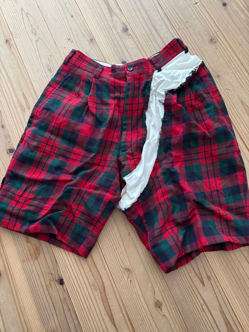 【特別値下げ】 COMME des GARÇONS 赤緑チェックパンツ