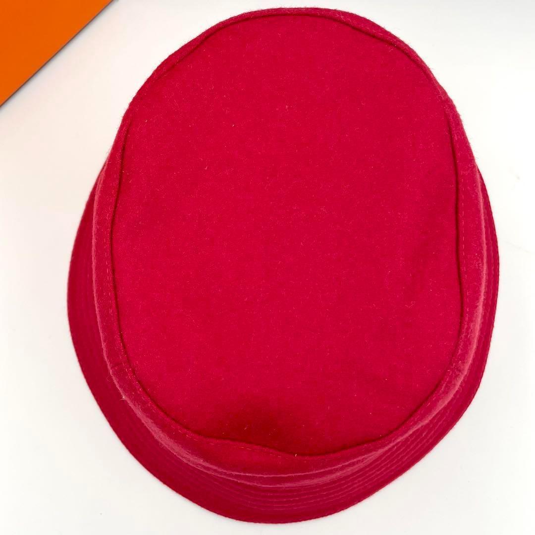 鑑定済・極美品★エルメス　カシミヤ　カルヴィ　バケットハット　セリエ　57