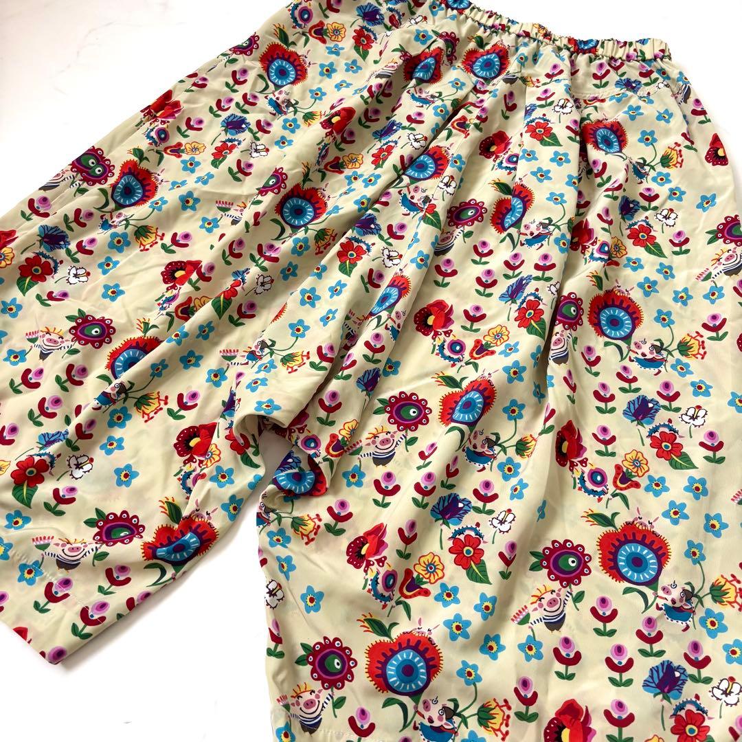 【洗える 極美品】アルベロベロ サルエルパンツ ぶたさん フラワー柄 近年