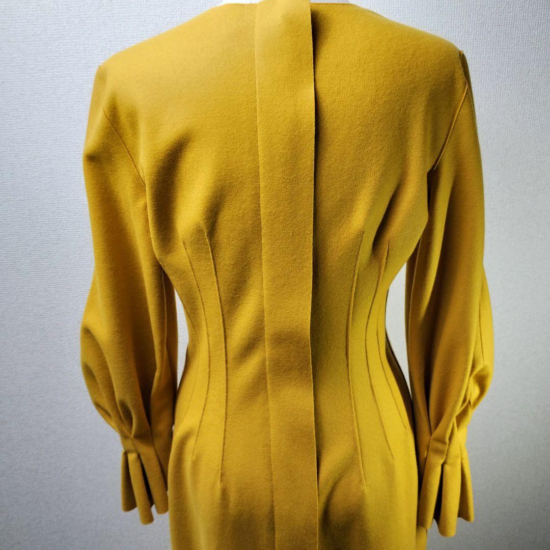ランバン　LANVINCOLLECTION　ボリュームスリーブワンピ　マスタード