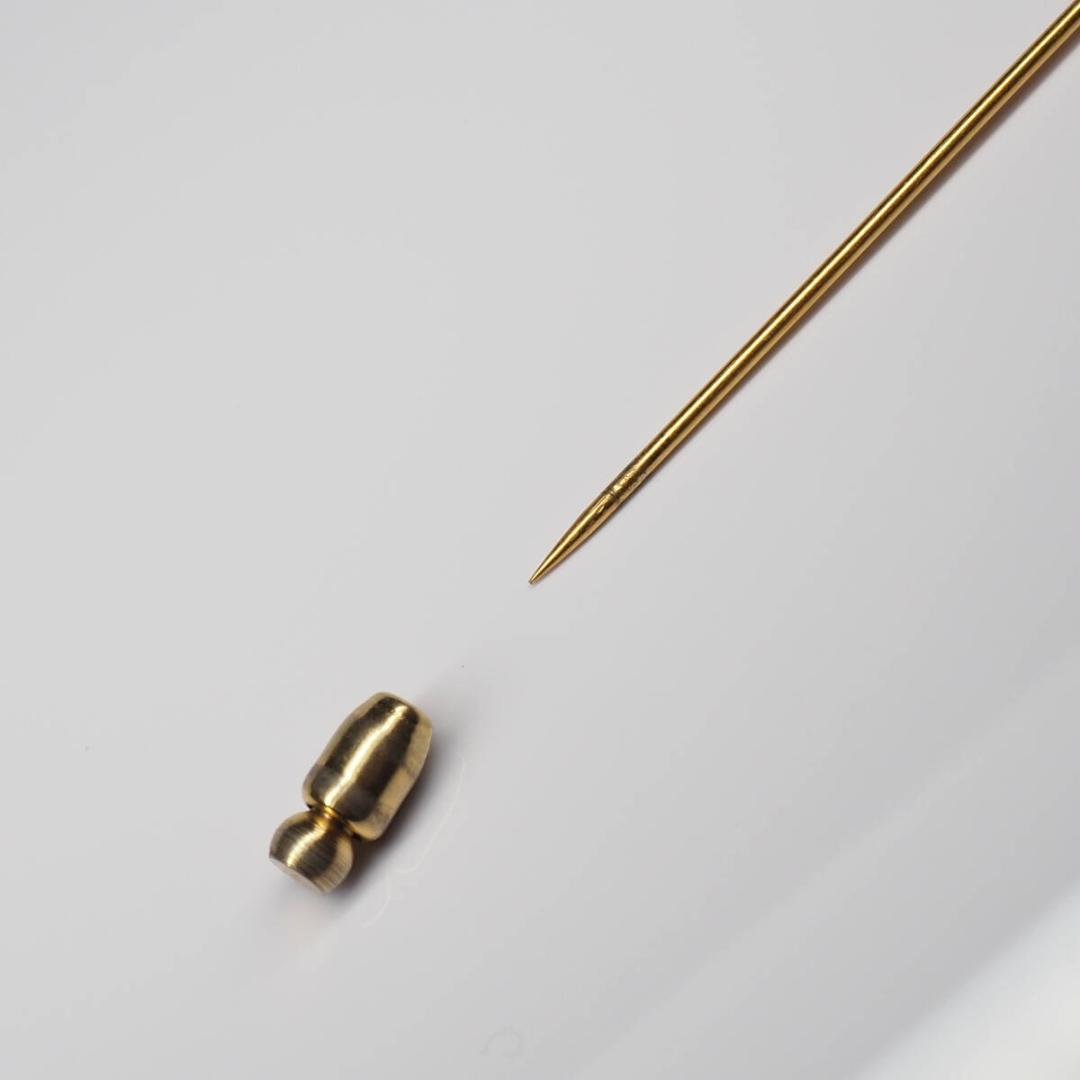 HERMES エルメス セリエ　ピンブローチ　ブローチ　シェル　ゴールド　M-S