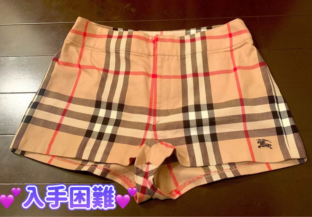 美品　バーバリー　ショートパンツ　バーバリーチェック　キャメル　BURBERRY