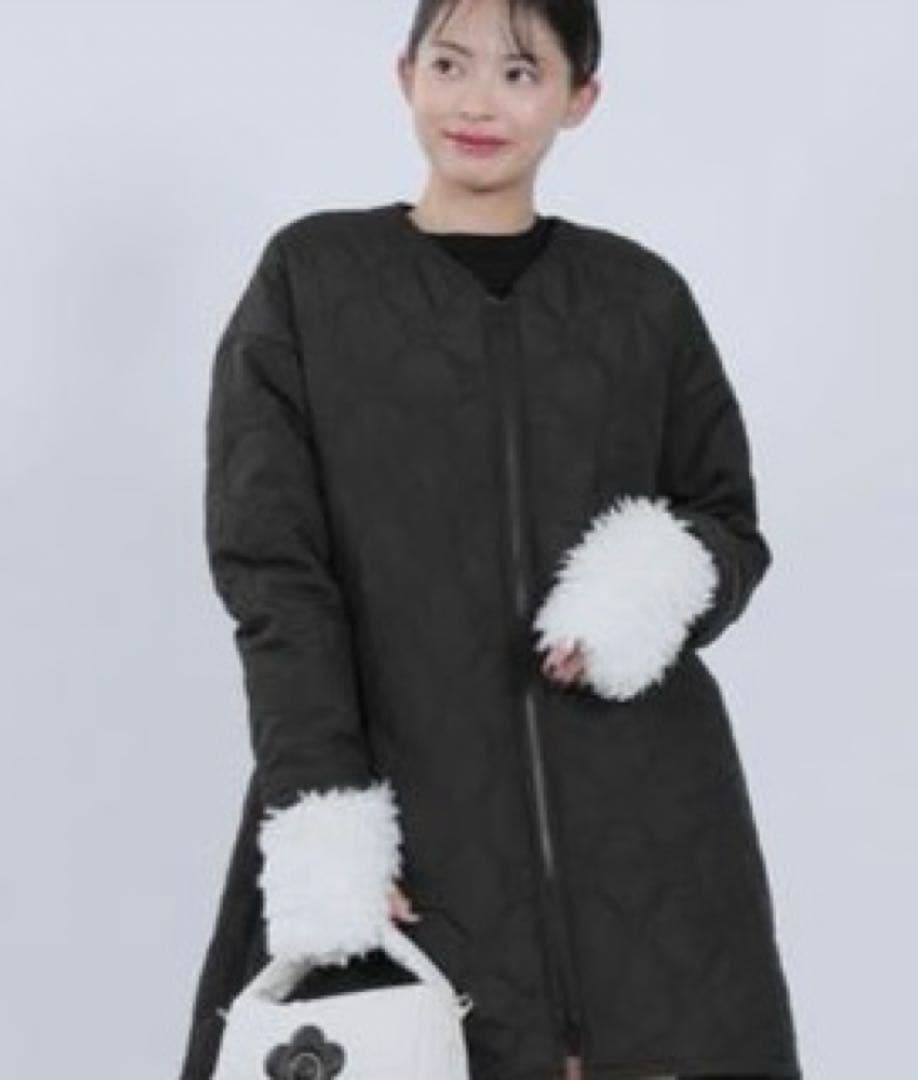 マリークワント希少品完売カラー定価大幅以下デイジーブラックロングブルゾン匿名配送