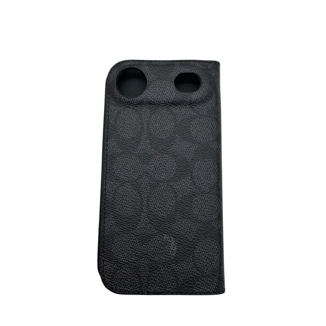 極美品 コーチ iphone Air 手帳型スマホケース シグネチャー ブラック