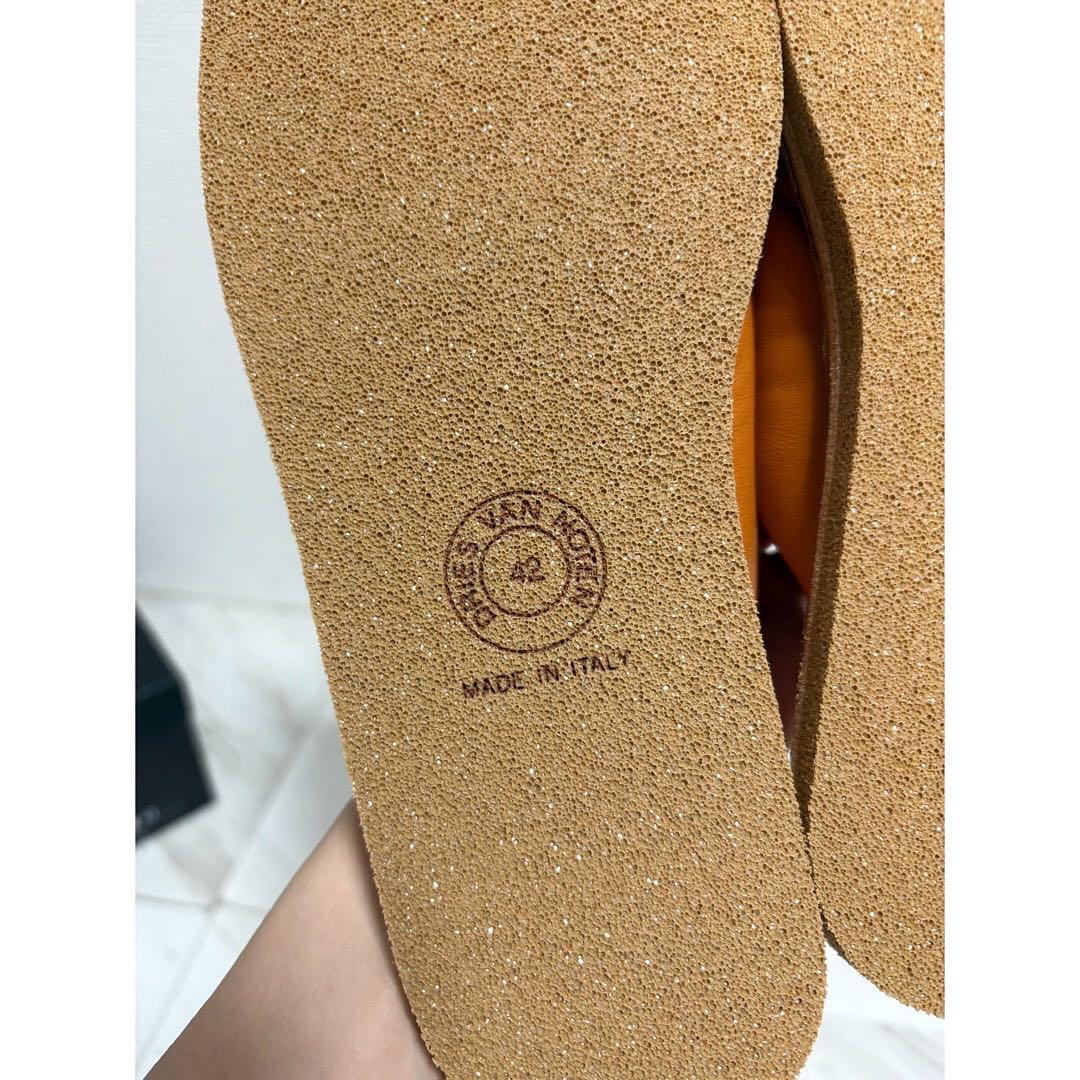 新品 dries van noten ラムレザー スクエア 本革 サンダル