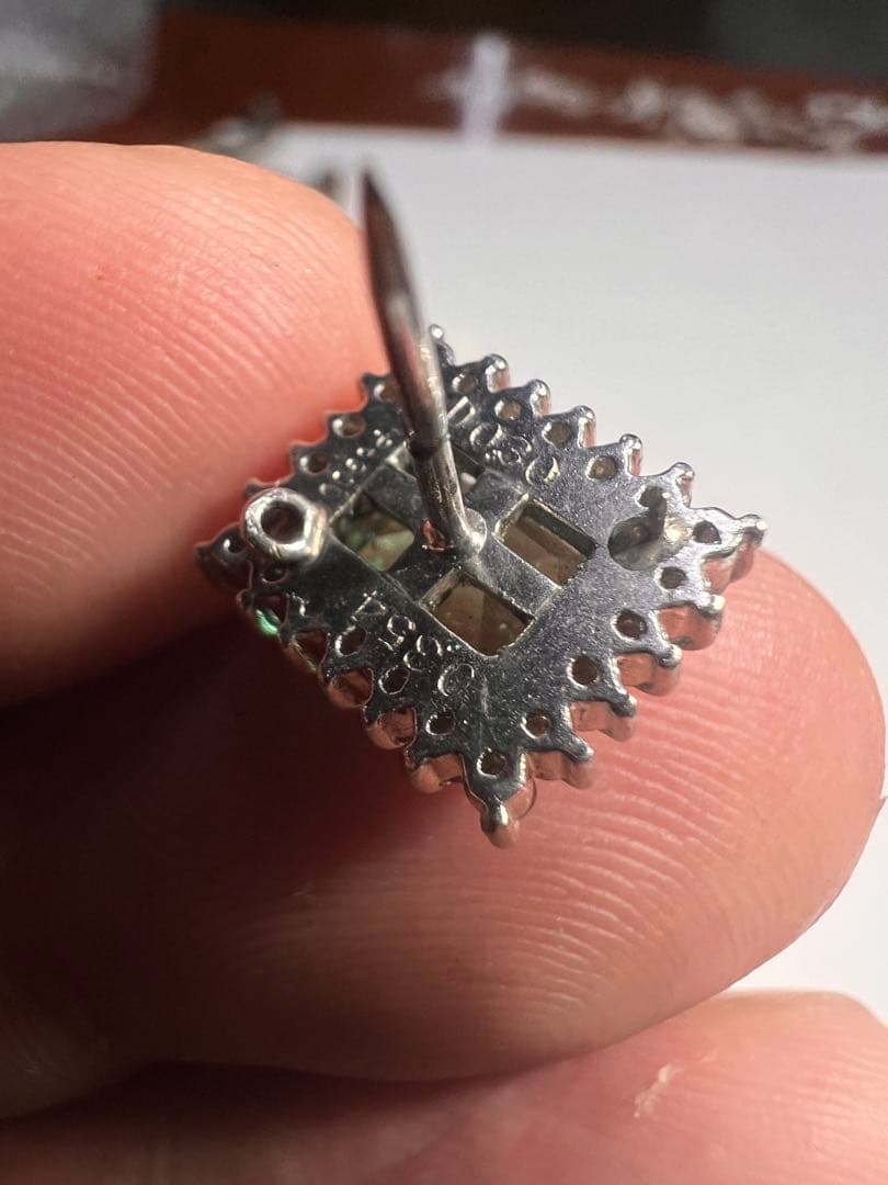 エメラルド 0.3ct!!! 極上ダイヤモンド Pt900 ネクタイピン