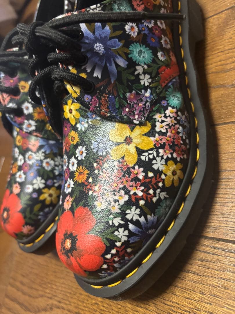 【美品】Dr. Martens 1461 花柄レザー 3ホールシューズ UK4