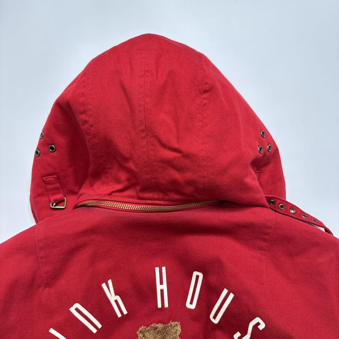 【美品】ピンクハウス　イニシャルロゴ　ワッペン　ブルゾン　クマ刺繍　レッド　赤