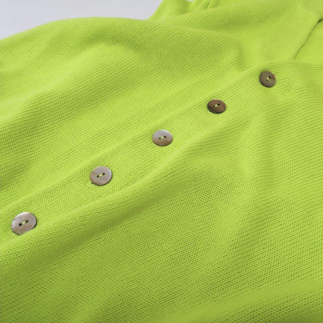 美品✨️パラスパレス 綿麻カーディガン ライムグリーン 配色 25ss