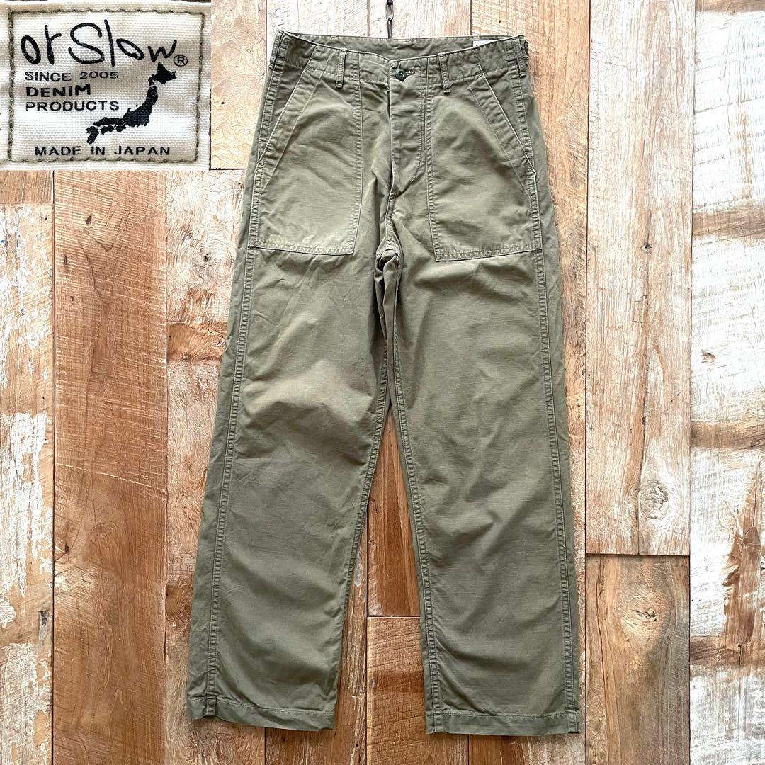 【美品】orSlow サイドアジャスター ベイカーパンツ ファティーグパンツ S