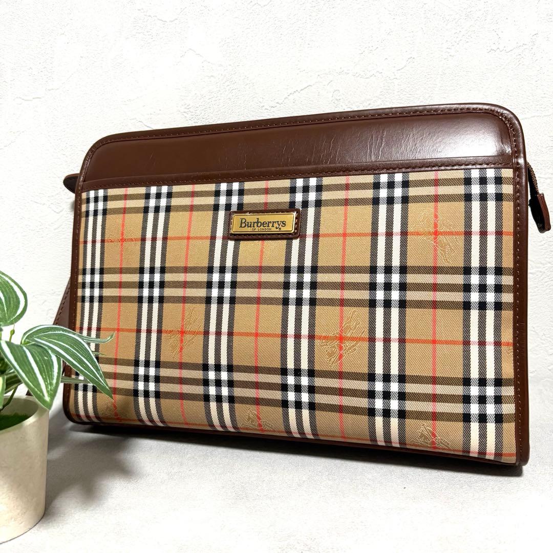 極美品✨BURBERRY'S クラッチバッグ ノバチェック ベージュ ホースロゴ