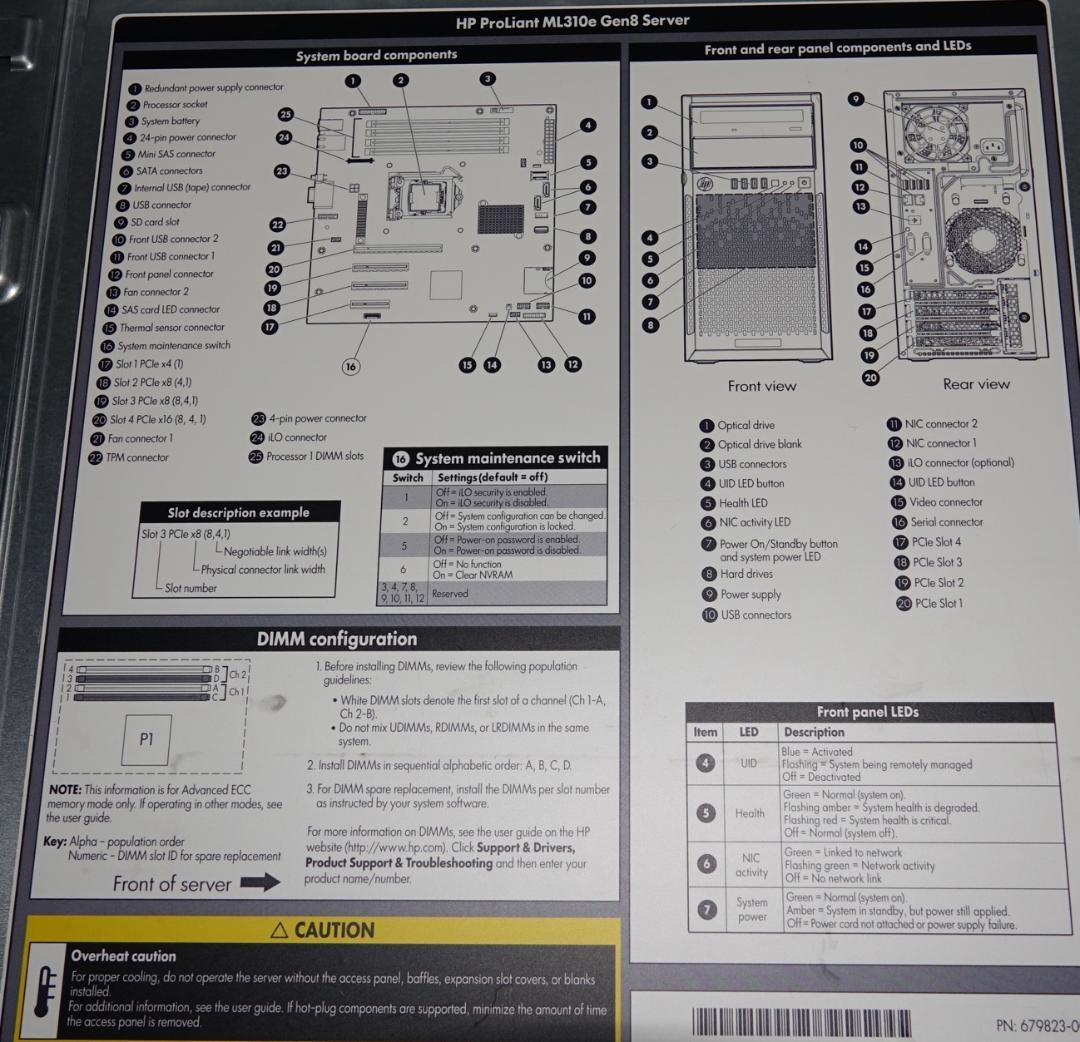 ◆HP ProLiant ML310e Gen8中古◆Server2022評価版
