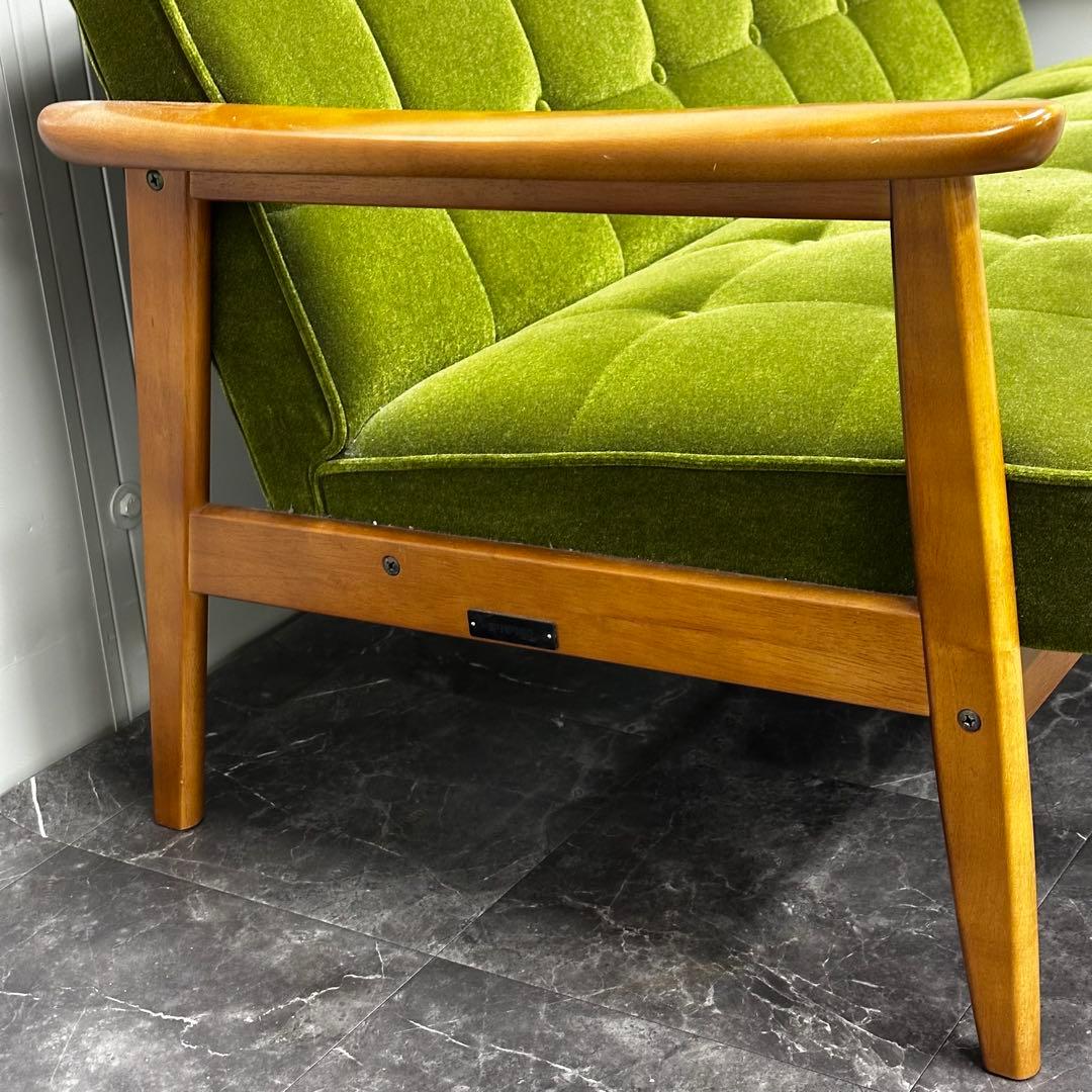 ＊ライフセーバーレッドカリモク60 Kチェア 2シーター モケットグリーン