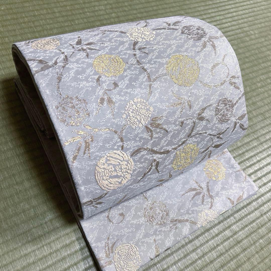 正絹　袋帯【本金箔】《花唐草》