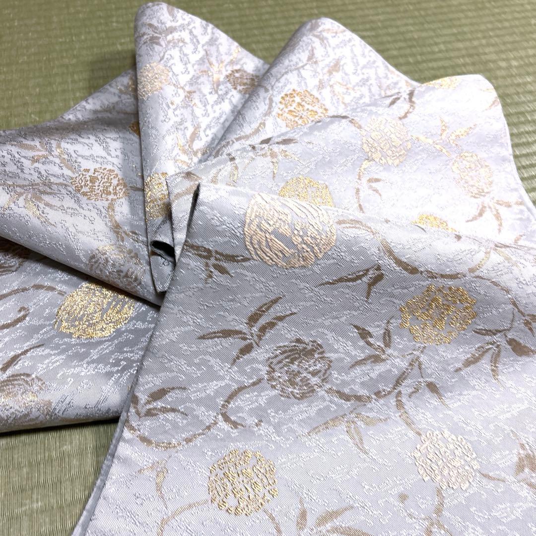 正絹　袋帯【本金箔】《花唐草》