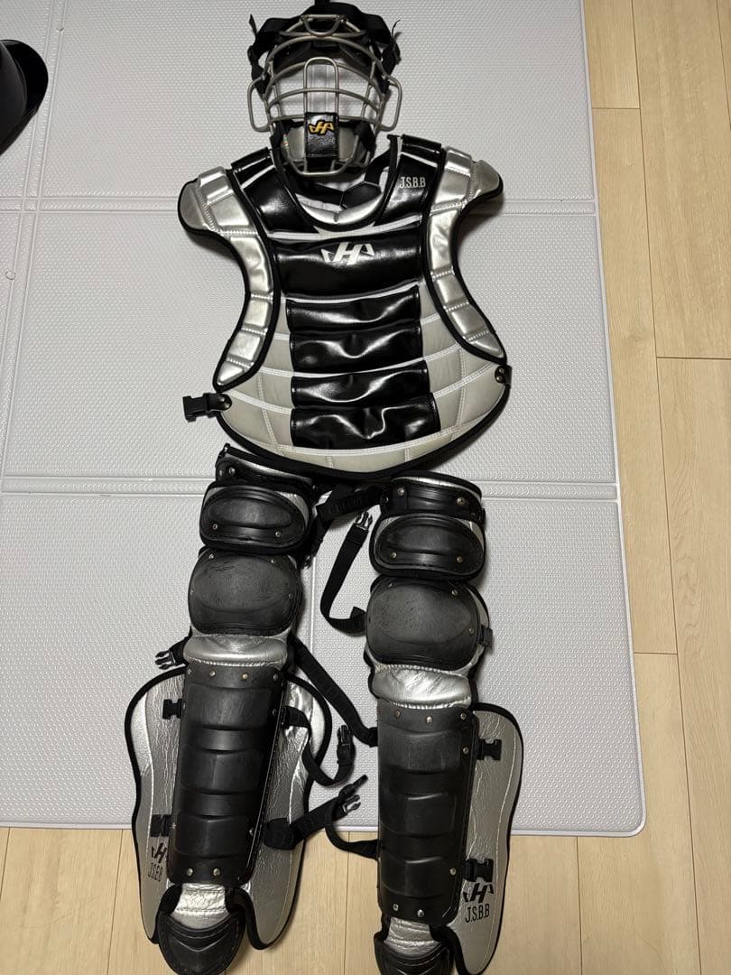 フリーヘイト ハタケヤマ　一般軟式用キャッチャー防具　シルバー　値下げ